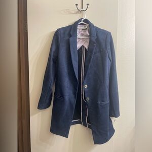 Size 4 Tommy Hilfiger Suede Like Oversized Navy Blazer